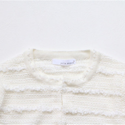 【夏のジャケット代わりに◎】リネン鹿の子編みニットカーディガン【オフホワイト】 7枚目の画像