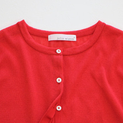 [建議防紫外線◎]日本紙×聚酯纖維輕量針織開襟衫[紅色] 第11張的照片