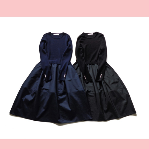 ラスト1！【一枚で抜群に美映えする♪】切り替えタフタ 袖口パール