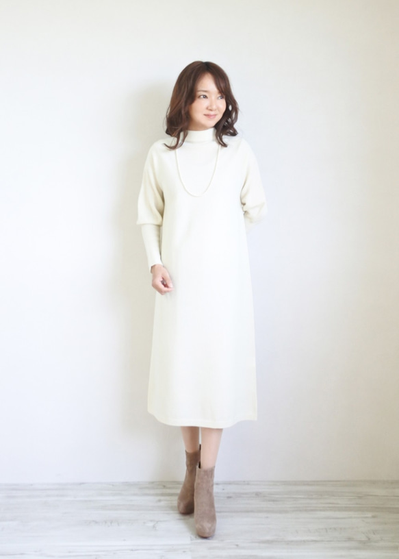 [售罄] [WHOLEGARMENT] 泡泡袖長裙 [灰色] [日本製造] 第7張的照片