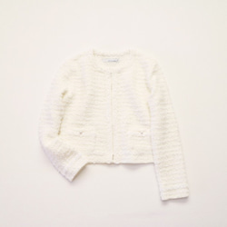 [售罄] MIX Tweed 無色短款夾克開衫 [Off-White] [Made in Japan] [免運費] 第7張的照片