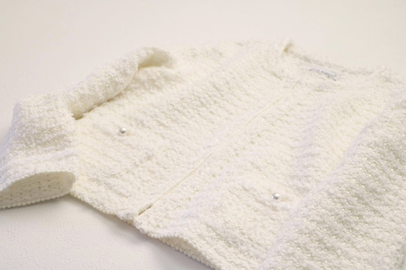 [售罄] MIX Tweed 無色短款夾克開衫 [Off-White] [Made in Japan] [免運費] 第10張的照片