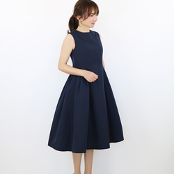 jolie mignonグログランタックフレアエレガントワンピースS36