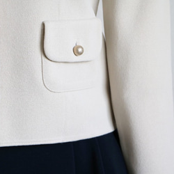 【40號售罄】米蘭羅紋翻蓋口袋夾克【米色】 第4張的照片