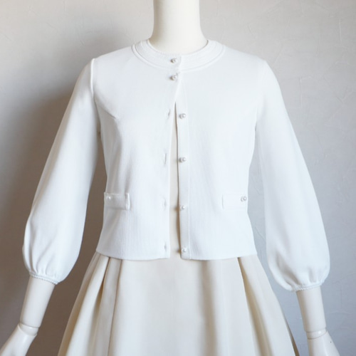 完売】【ジョリーミニョン】パフスリーブショート丈パール付き