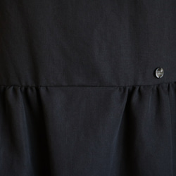 【38號售罄】【Jolly Mignon】棉麻皮科特連衣裙【黑色】 第6張的照片