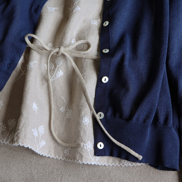 [售罄] [試用價] 日本紙 x 滌綸 新材料輕質針織開衫（深藍色） [日本製造] 第5張的照片