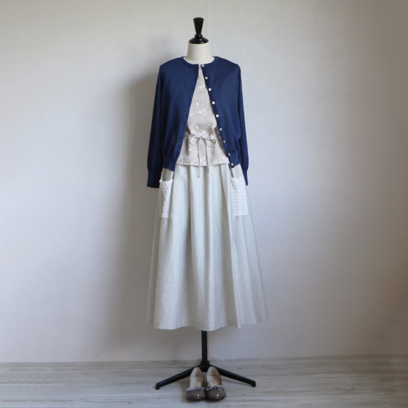 [售罄] [試用價] 日本紙 x 滌綸 新材料輕質針織開衫（深藍色） [日本製造] 第8張的照片