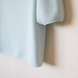 [賣光了！ ] [WHOLEGARMENT] 夏季針織半泡泡袖套頭衫 [淡藍色] 第8張的照片