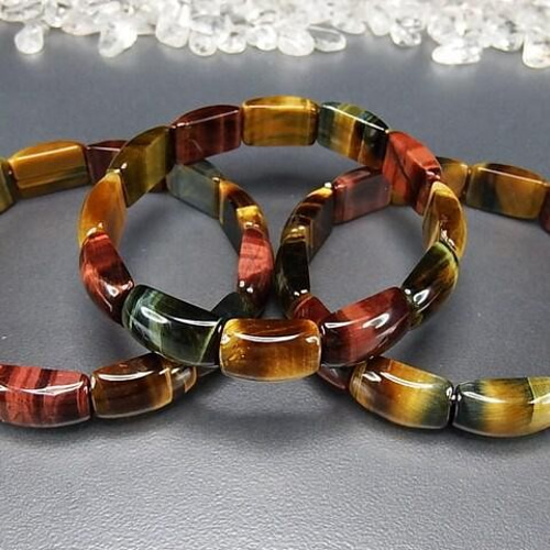 天然石AAA+彩色タイガーアイ輪形バングルブレスレット石街 バングル