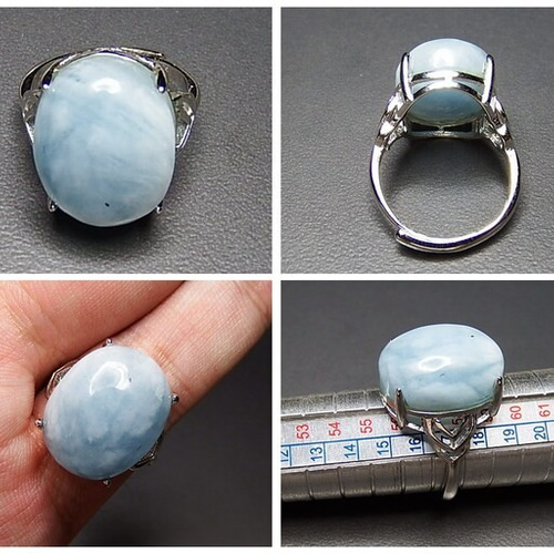 【スペイン発】Simuero Lago Ring アクアマリン 天然石 手作り 012 Mistic Bloom Collection】 アクアマリン 鉱物原石 シルバー