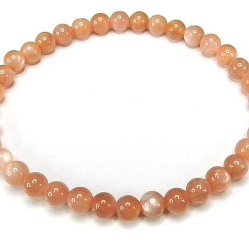 オレンジムーンストーン約5mmブレスレット優しい天然石 ブレスレット