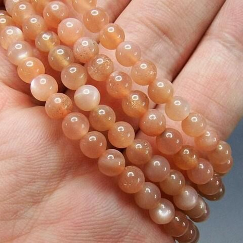 オレンジムーンストーン約5mmブレスレット優しい天然石 ブレスレット