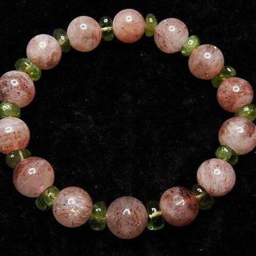 天然石★ブレスレット ストロベリークォーツ ♪ 352 天然石☆ブレスレット ストロベリークォーツ ♪ 352