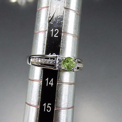 石街8月誕生石宝石レベルペリドットリング銀925天然石指輪 4枚目の画像