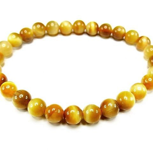レア天然石ミルキーゴールデンタイガーアイ約6mm強ブレスレット  