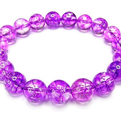 AAA紫クラック水晶10mm数珠ブレスレット 1枚目の画像