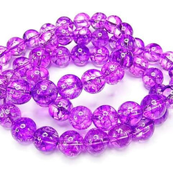 AAA紫クラック水晶10mm数珠ブレスレット 2枚目の画像