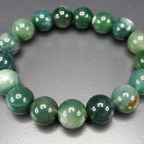 AAモスアゲート12mmブレスレット天然石 ブレスレット 石街 プライム