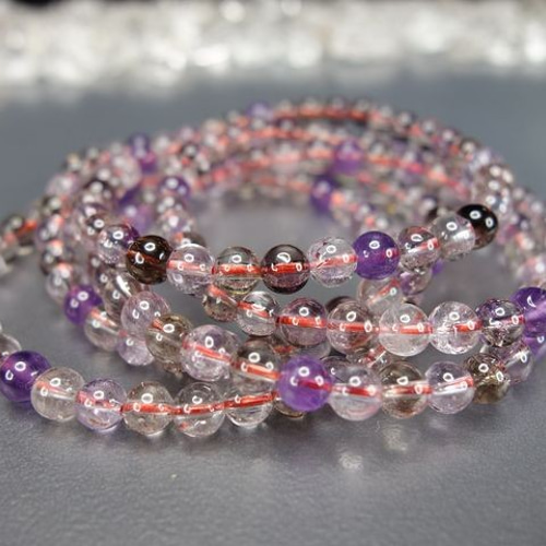 【高品質 虹入あり】スーパーセブン 11.5㎜ 17.5㎝ ブレスレット　天然石 高品質 虹入あり】スーパーセブン 11.5㎜ 17.5㎝ ブレスレット 天然石