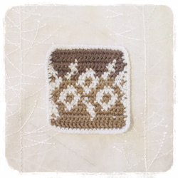 手編みの鍋敷き&コースター3点セット(北欧花柄) 3枚目の画像