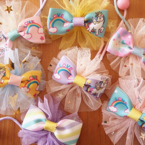 ユニコーン♡ハンドメイド商品♡ベビーヘアクリップ ヘアゴム