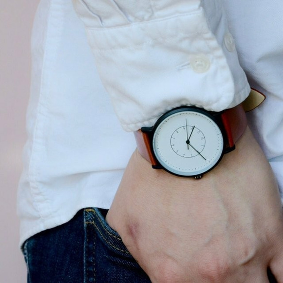 共に時を刻むペアウォッチ～レザー シンプル 腕時計 メンズ レディース 兼用 3枚目の画像