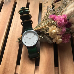レザーウォッチ グリーン 腕時計 メンズ レディース シンプル ギフト