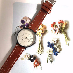 【本革】レザーウォッチ　シンプル 腕時計 メンズ レディース クリスマス 1枚目の画像