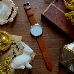 シンプル 腕時計 メンズ レディース 兼用 オレンジ　 2枚目の画像
