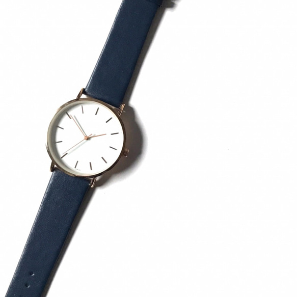 シンプル 腕時計 メンズ レディース 兼用 ネイビー　 1枚目の画像