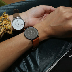 共に時を刻むペアウォッチ～レザー シンプル 腕時計 メンズ レディース 兼用　 1枚目の画像