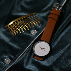 ～2サイズ～シンプル 腕時計 メンズ レディース ブラウン&ホワイト　 2枚目の画像