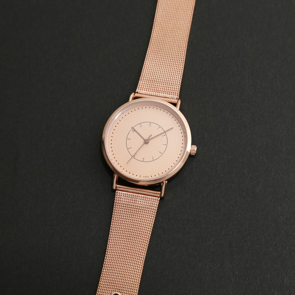 Simple Watch粉紅x粉紅金不銹鋼腰帶母親節禮物♪ 第2張的照片