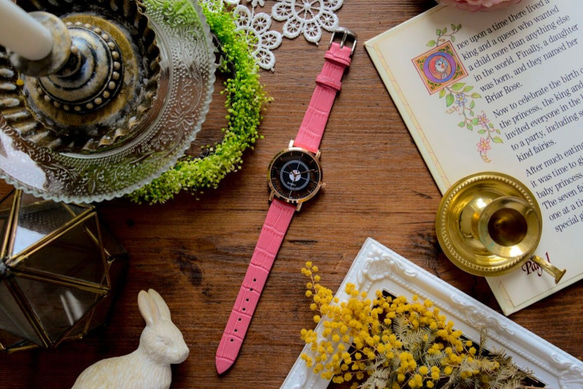 スケルトン腕時計 ブラック×ピンク　 2枚目の画像