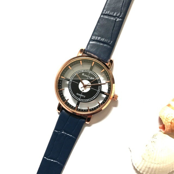 骷髏手錶黑色×深藍 第3張的照片