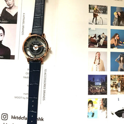 骷髏手錶黑色×深藍 第4張的照片
