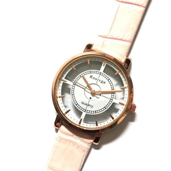 スケルトン腕時計 ホワイト×ピンク　 4枚目の画像