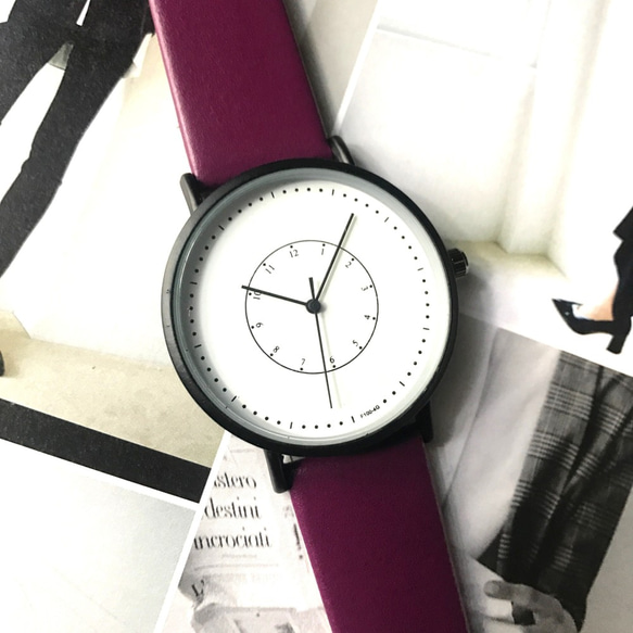 [秋天的顏色]簡單的手錶男女兼用紫色母親節禮物也♪ 第2張的照片