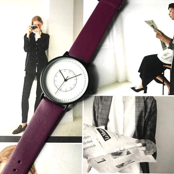 [秋天的顏色]簡單的手錶男女兼用紫色母親節禮物也♪ 第3張的照片