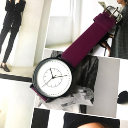 [秋天的顏色]簡單的手錶男女兼用紫色母親節禮物也♪ 第4張的照片