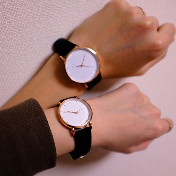 一起打勾的一對手錶-皮革簡單手錶男士女士對手錶母親節禮物♪ 第1張的照片