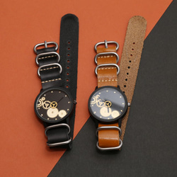 【特徴的なデザイン】本革が肌に馴染む レザーペアウォッチ　腕時計 メンズ レディース 1枚目の画像