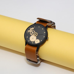 【特徴的なデザイン】本革が肌に馴染む レザーペアウォッチ　腕時計 メンズ レディース 4枚目の画像
