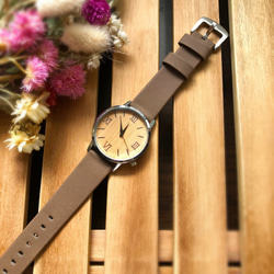 【温かみ溢れる木製腕時計】木製 レザーペアウォッチ　腕時計 メンズ レディース　 クリスマス プレゼントにも♪ 3枚目の画像