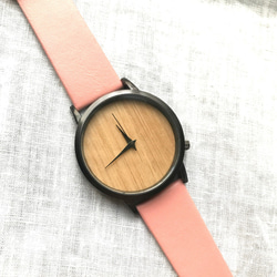 春色♪【温かみ溢れる木製腕時計】ピンク　腕時計 レディース　母の日 ギフトにも♪ 2枚目の画像