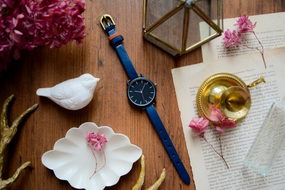 像古董一樣可愛的手錶海軍女士皮帶時尚手錶母親節禮物♪ 第2張的照片