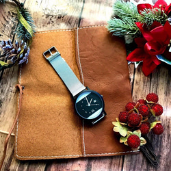 一起打勾的一對手錶-皮革簡單的男士女士兩用手錶不銹鋼母親節禮物♪ 第3張的照片
