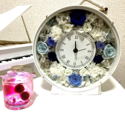 丸型花時計ブルー♡ 4枚目の画像