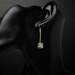 [10月誕生石色蛋白石]施華洛世奇和蕾絲花朵穿孔/耳環（包裝，生日禮物） 第3張的照片